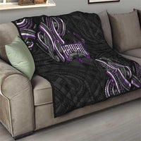Traditional Art Hawaiian Kakau Tattoos Quilt Purple Color - Polynesian Pride