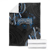 Traditional Art Hawaiian Kakau Tattoos Blanket Blue Color - Polynesian Pride