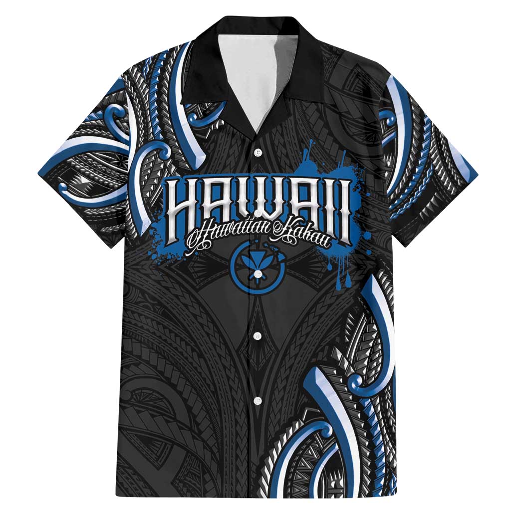 Traditional Art Hawaiian Kakau Tattoos Family Matching Mermaid Dress and Hawaiian Shirt Blue Color - Polynesian Pride
