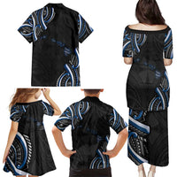 Traditional Art Hawaiian Kakau Tattoos Family Matching Puletasi and Hawaiian Shirt Blue Color - Polynesian Pride