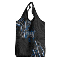Traditional Art Hawaiian Kakau Tattoos Grocery Bag Blue Color - Polynesian Pride