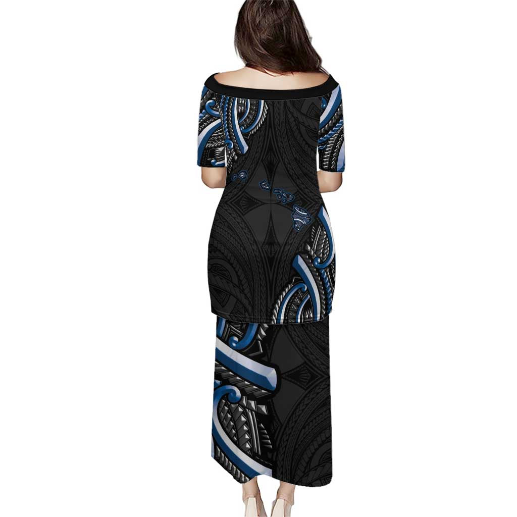 Traditional Art Hawaiian Kakau Tattoos Puletasi Blue Color - Polynesian Pride