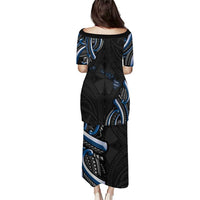 Traditional Art Hawaiian Kakau Tattoos Puletasi Blue Color - Polynesian Pride