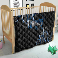 Traditional Art Hawaiian Kakau Tattoos Quilt Blue Color - Polynesian Pride