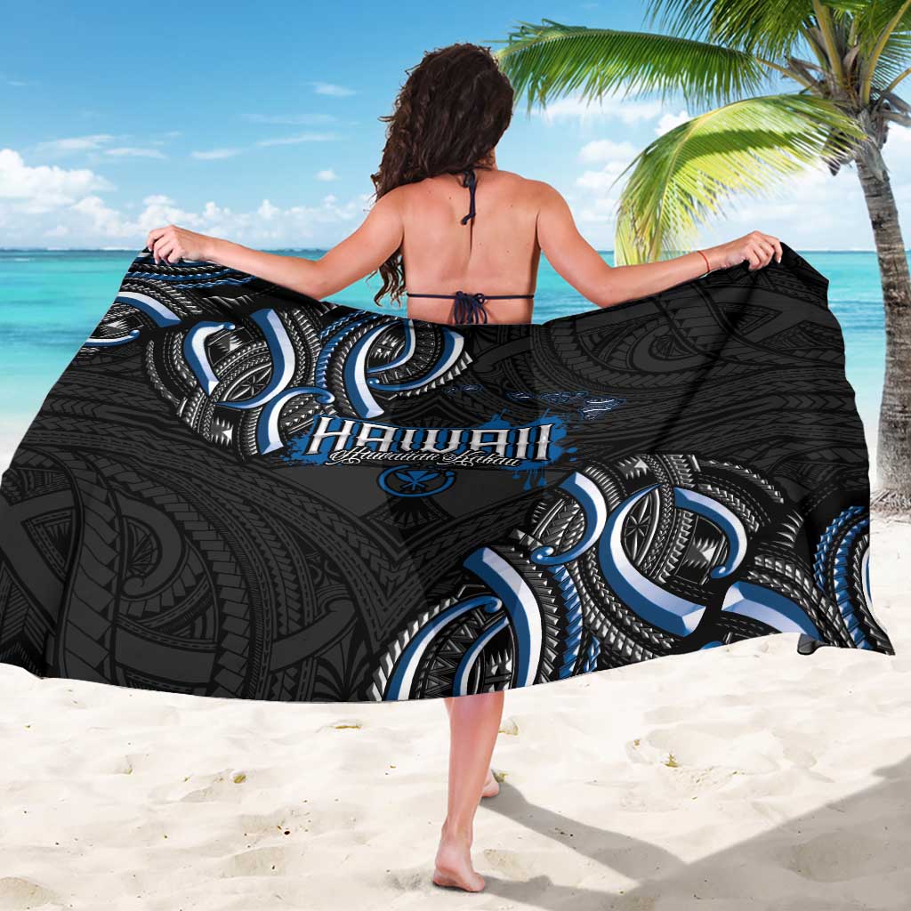 Traditional Art Hawaiian Kakau Tattoos Sarong Blue Color - Polynesian Pride