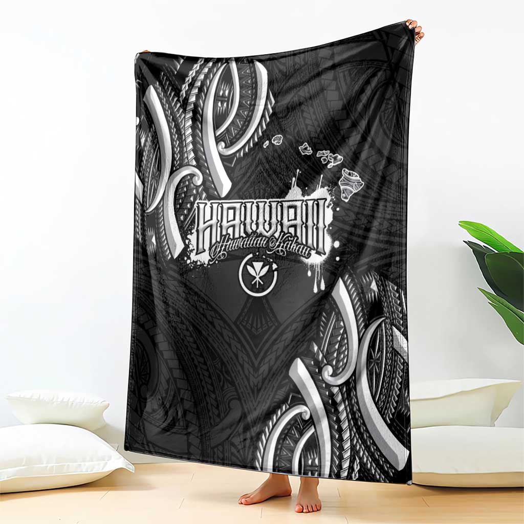 Traditional Art Hawaiian Kakau Tattoos Blanket White - Polynesian Pride