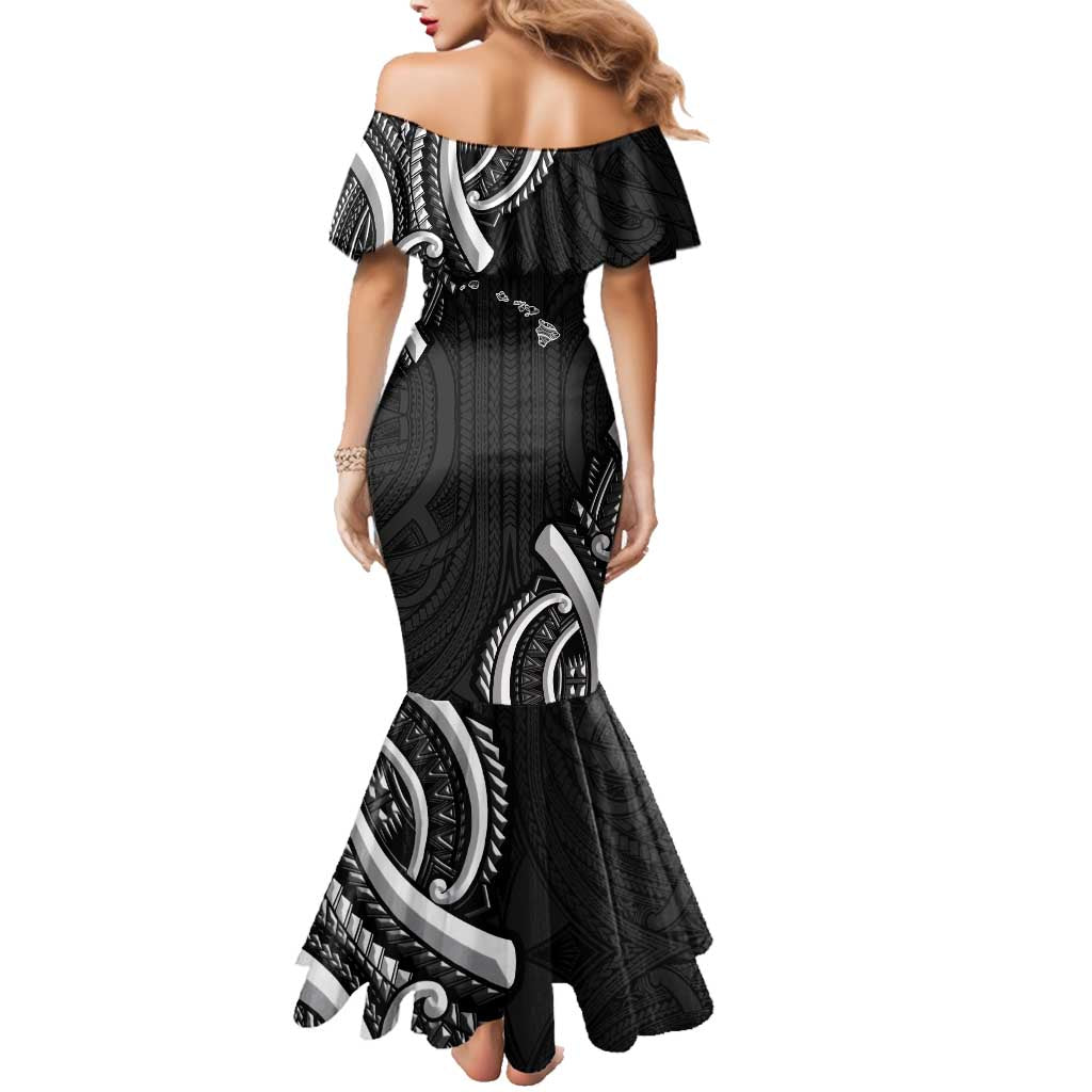 Traditional Art Hawaiian Kakau Tattoos Family Matching Mermaid Dress and Hawaiian Shirt White - Polynesian Pride