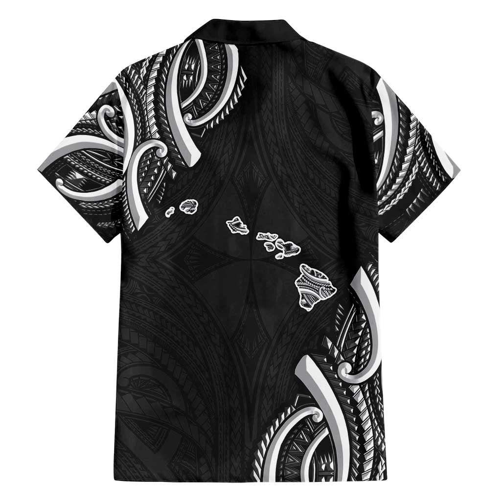 Traditional Art Hawaiian Kakau Tattoos Family Matching Off Shoulder Short Dress and Hawaiian Shirt White - Polynesian Pride