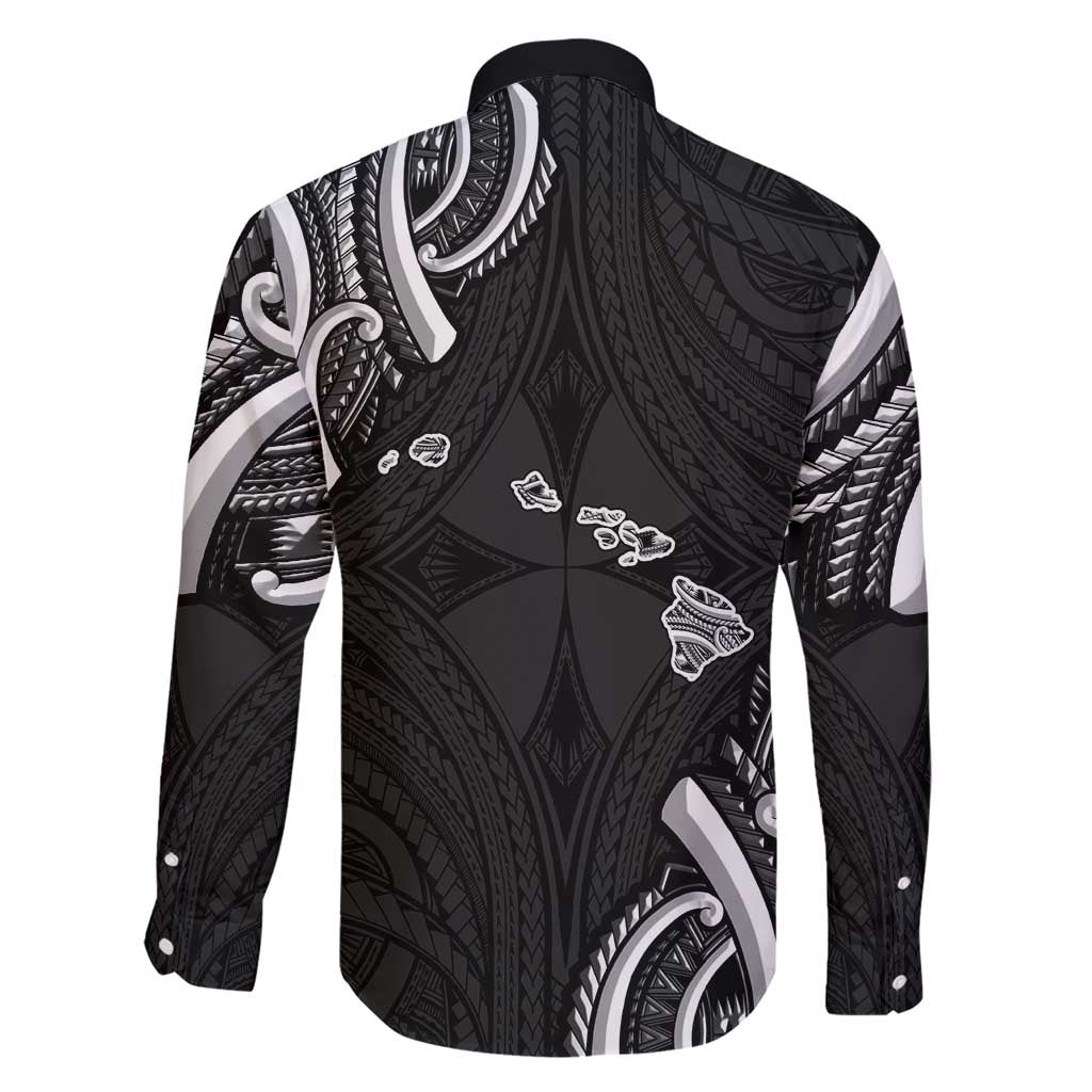 Traditional Art Hawaiian Kakau Tattoos Family Matching Short Sleeve Bodycon Dress and Hawaiian Shirt White - Polynesian Pride