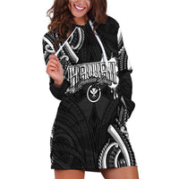 Traditional Art Hawaiian Kakau Tattoos Hoodie Dress White - Polynesian Pride