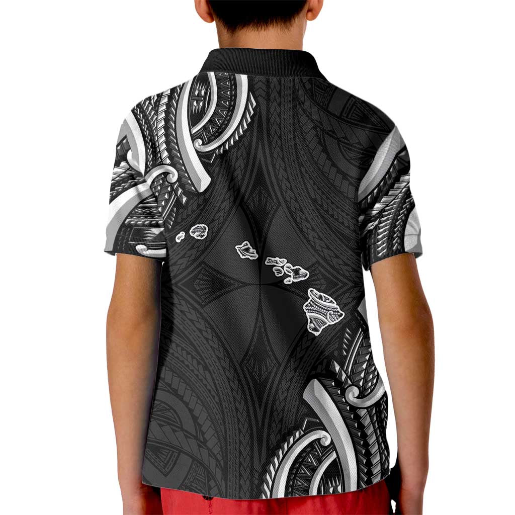 Traditional Art Hawaiian Kakau Tattoos Kid Polo Shirt White - Polynesian Pride