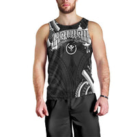 Traditional Art Hawaiian Kakau Tattoos Men Tank Top White - Polynesian Pride