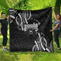 Traditional Art Hawaiian Kakau Tattoos Quilt White - Polynesian Pride