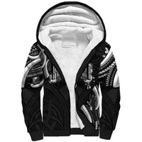 Traditional Art Hawaiian Kakau Tattoos Sherpa Hoodie White - Polynesian Pride