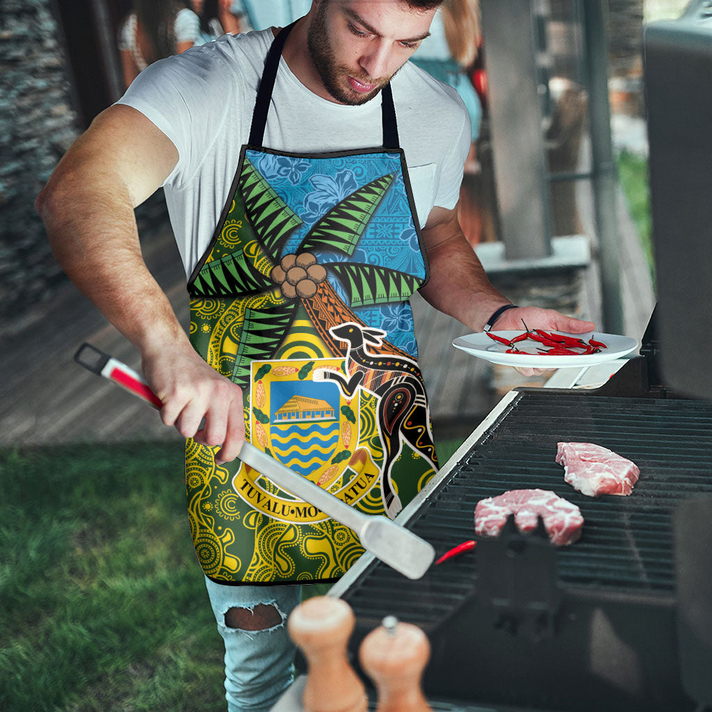 Tuvalu and Australia Together Apron Tapa Pattern and Aboriginal mix Culture
