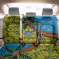 Tuvalu and Australia Together Back Car Seat Cover Tapa Pattern and Aboriginal mix Culture