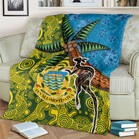 Tuvalu and Australia Together Blanket Tapa Pattern and Aboriginal mix Culture