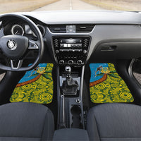 Tuvalu and Australia Together Car Mats Tapa Pattern and Aboriginal mix Culture
