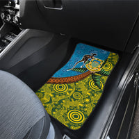 Tuvalu and Australia Together Car Mats Tapa Pattern and Aboriginal mix Culture
