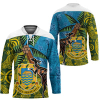 Tuvalu and Australia Together Hockey Jersey Tapa Pattern and Aboriginal mix Culture