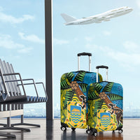 Tuvalu and Australia Together Luggage Cover Tapa Pattern and Aboriginal mix Culture