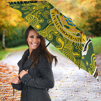 Tuvalu and Australia Together Umbrella Tapa Pattern and Aboriginal mix Culture