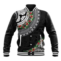 Fiji Hibiscus Baseball Jacket Tapa Masi Motifs with Tropical Plants