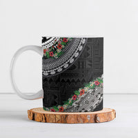 Fiji Hibiscus Ceramic Mug Tapa Masi Motifs with Tropical Plants