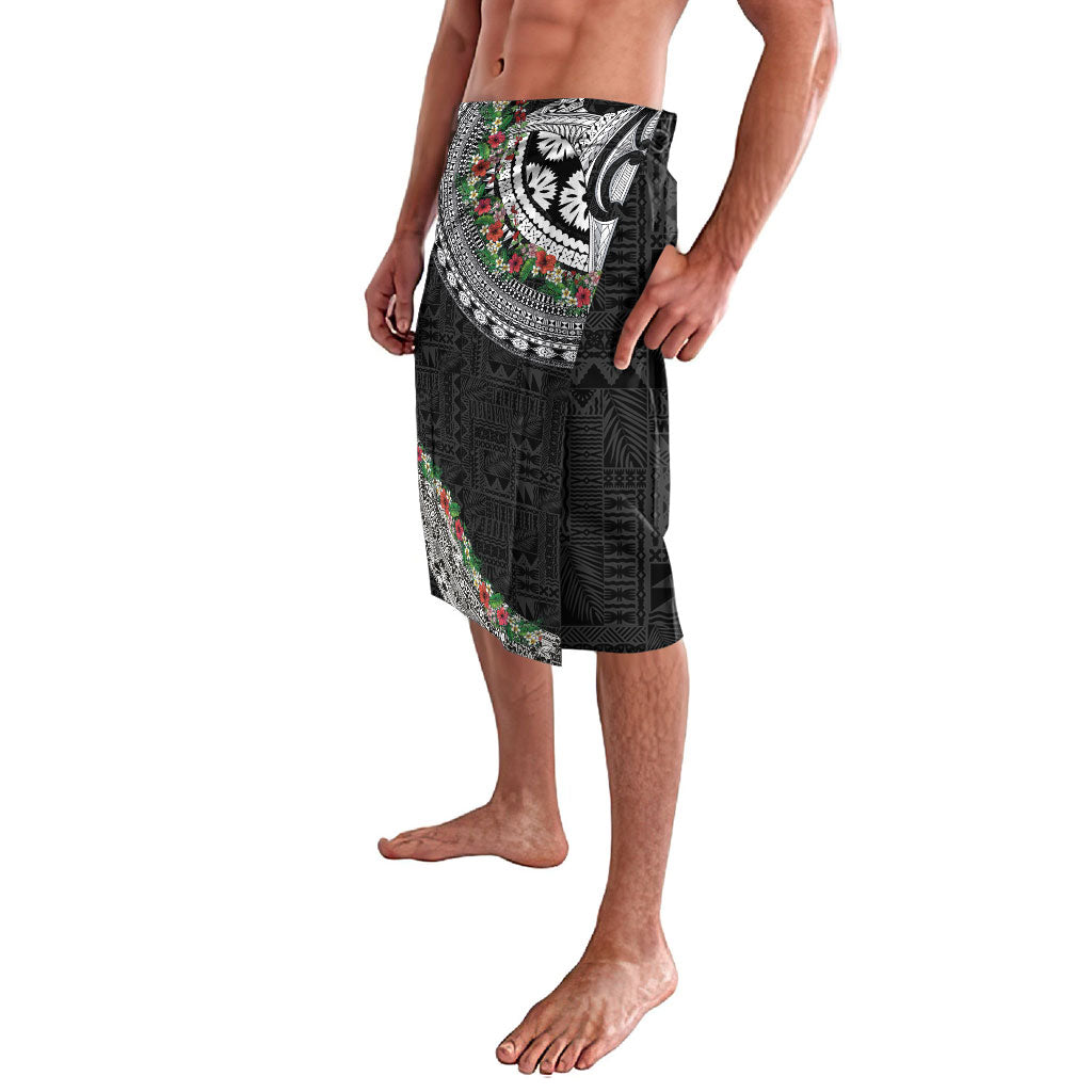Fiji Hibiscus Lavalava Tapa Masi Motifs with Tropical Plants