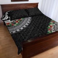 Fiji Hibiscus Quilt Bed Set Tapa Masi Motifs with Tropical Plants