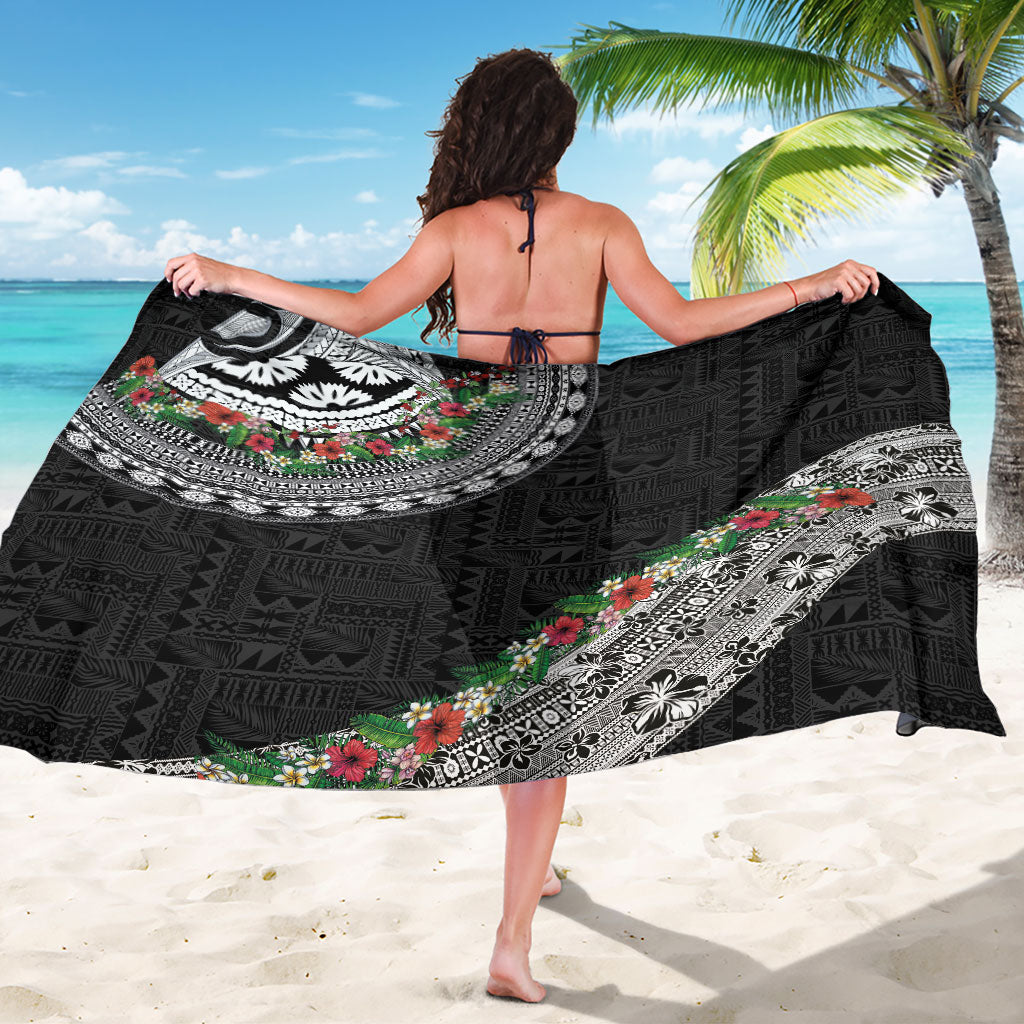 Fiji Hibiscus Sarong Tapa Masi Motifs with Tropical Plants