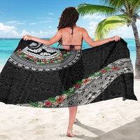 Fiji Hibiscus Sarong Tapa Masi Motifs with Tropical Plants