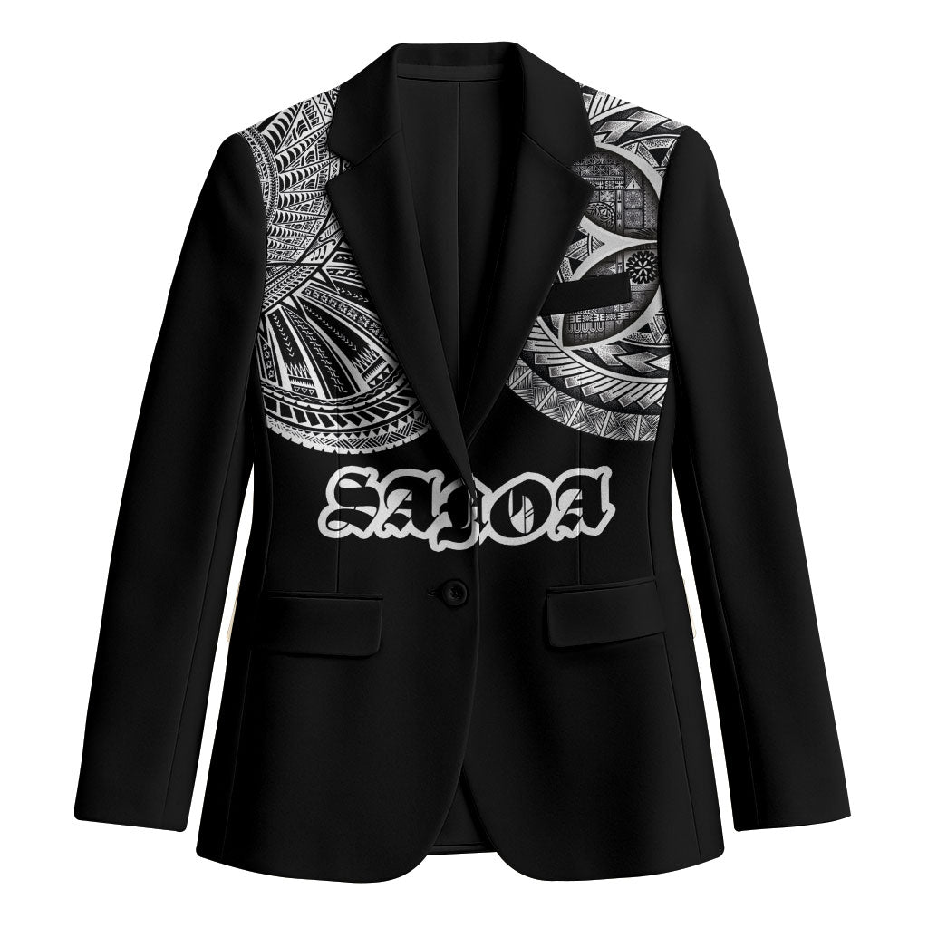 Samoa Traditional Tattoo Blazer Tribal Tatau Pattern LT03 Unisex Black - Polynesian Pride