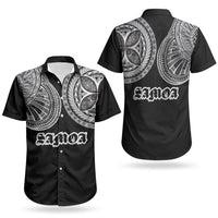 Samoa Traditional Tattoo Couples Matching Puletasi and Hawaiian Shirt Tribal Tatau Pattern
