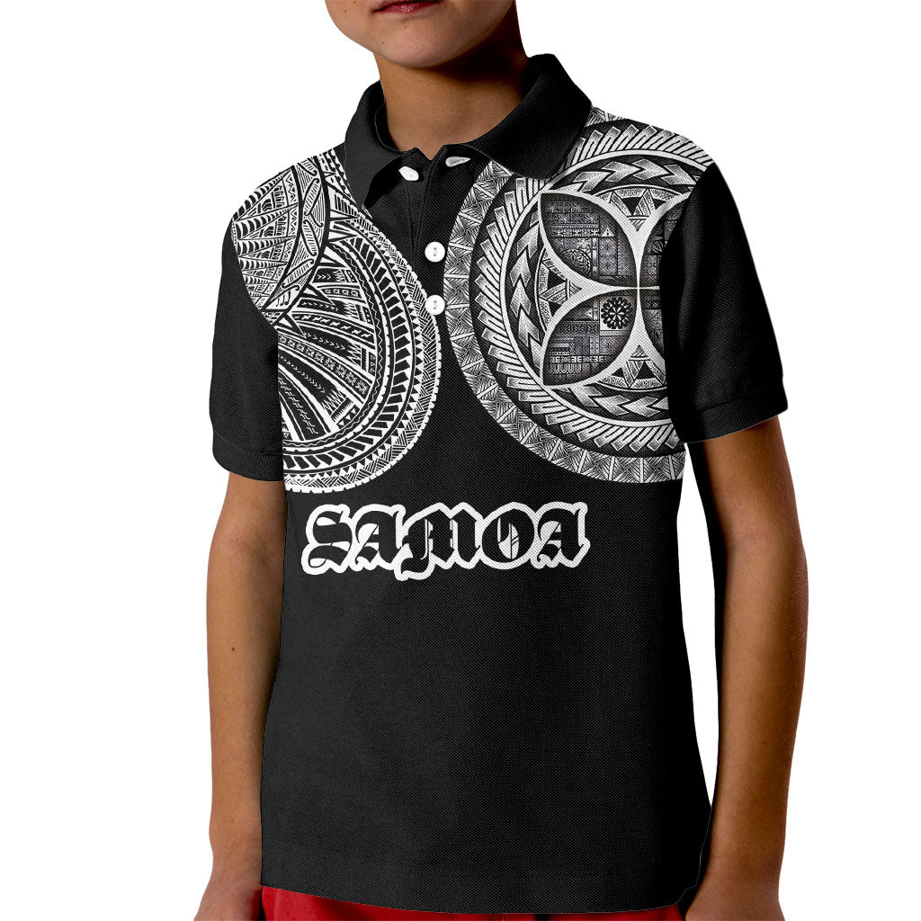 Samoa Traditional Tattoo Kid Polo Shirt Tribal Tatau Pattern