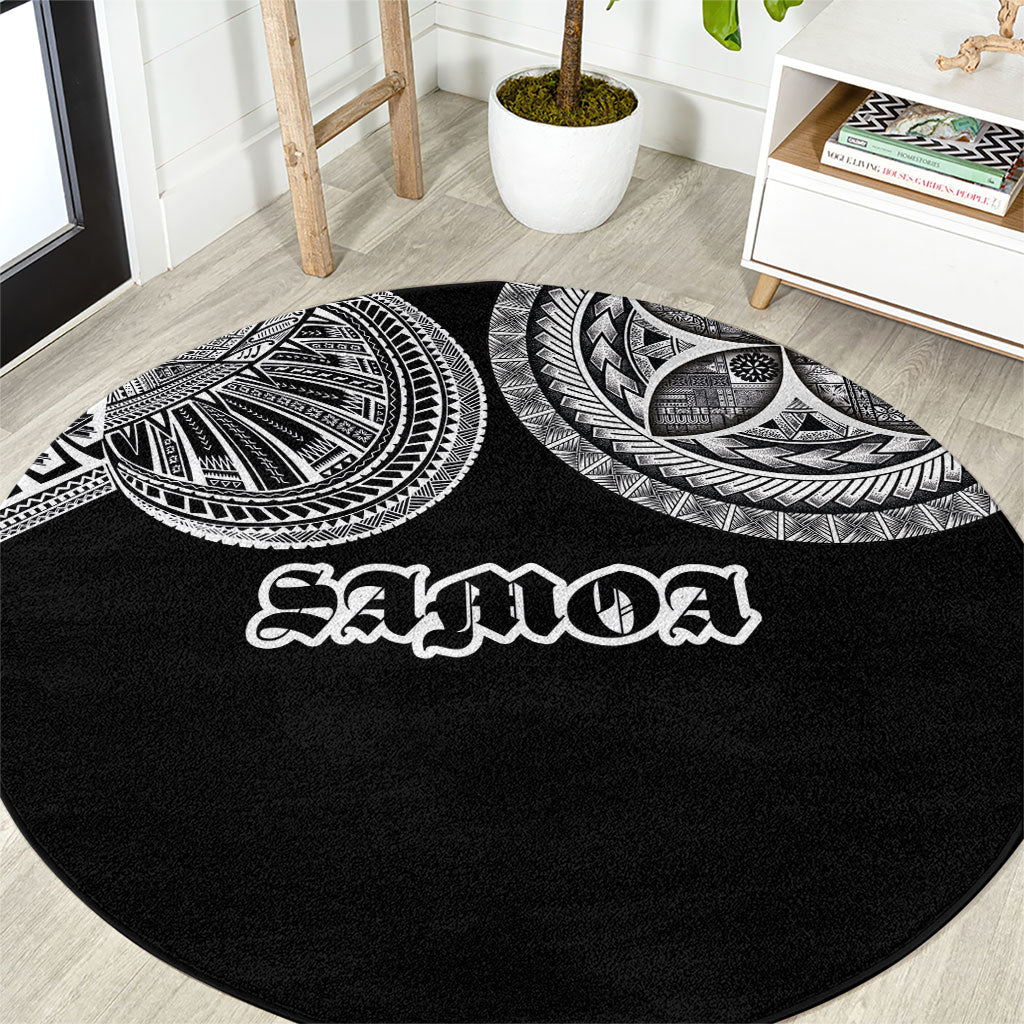 Samoa Traditional Tattoo Round Carpet Tribal Tatau Pattern