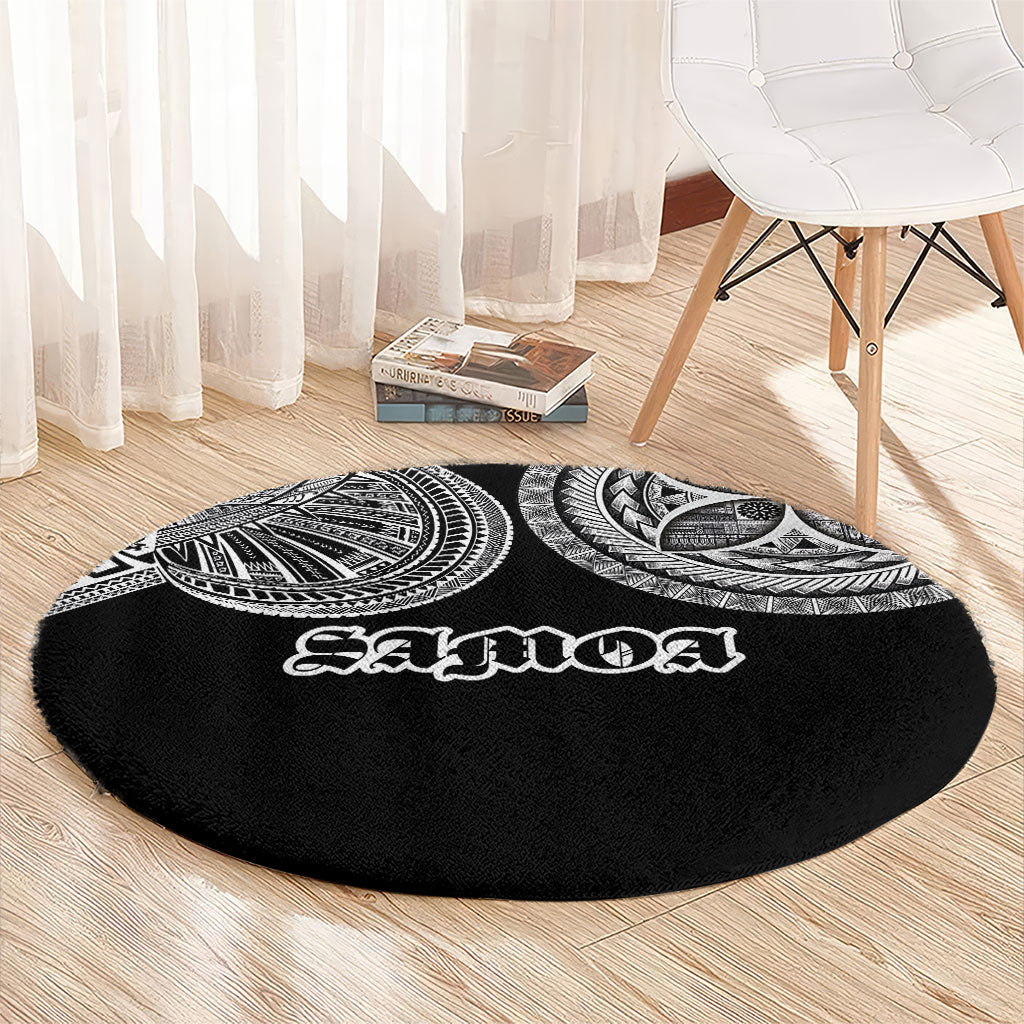 Samoa Traditional Tattoo Round Carpet Tribal Tatau Pattern