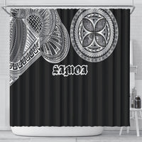 Samoa Traditional Tattoo Shower Curtain Tribal Tatau Pattern