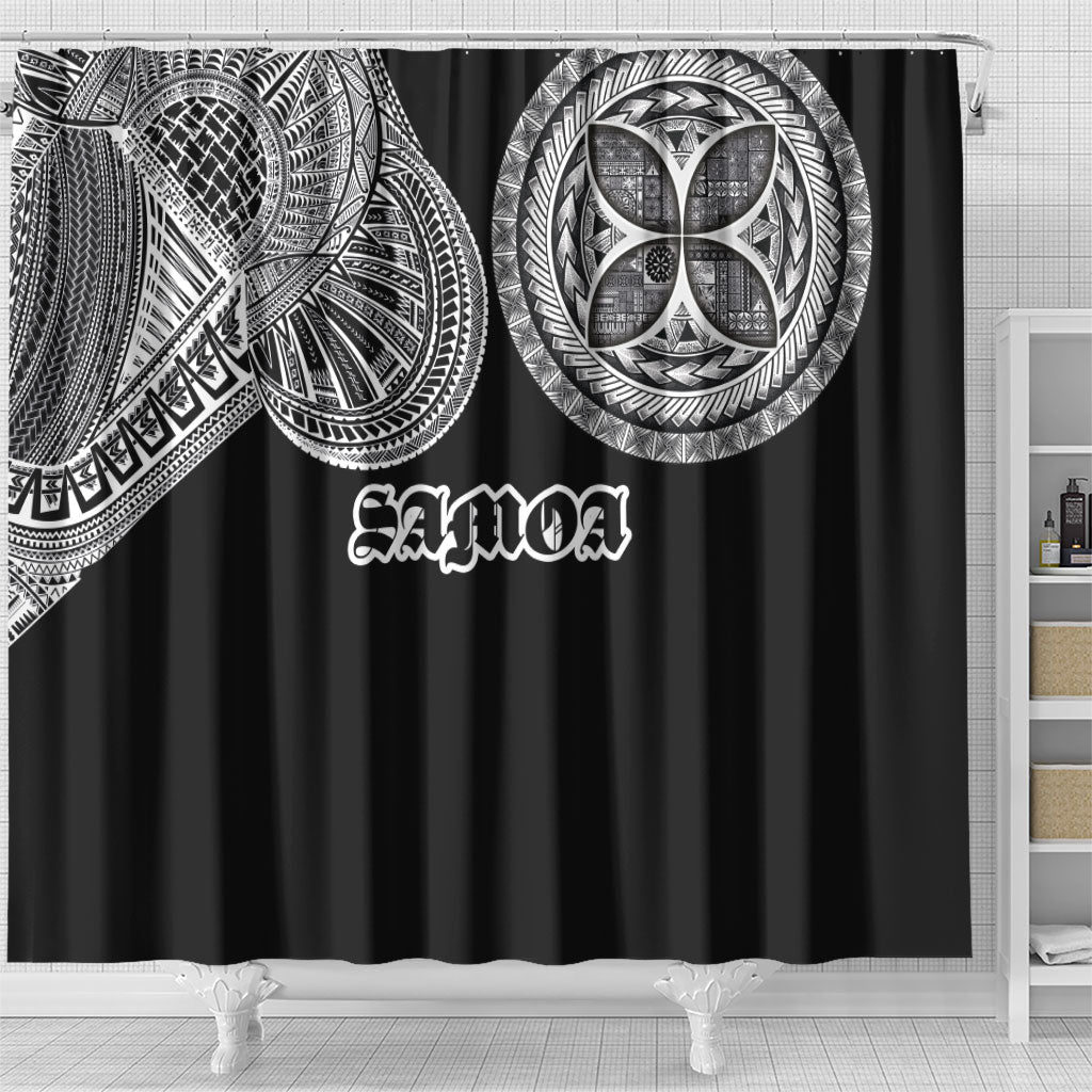 Samoa Traditional Tattoo Shower Curtain Tribal Tatau Pattern