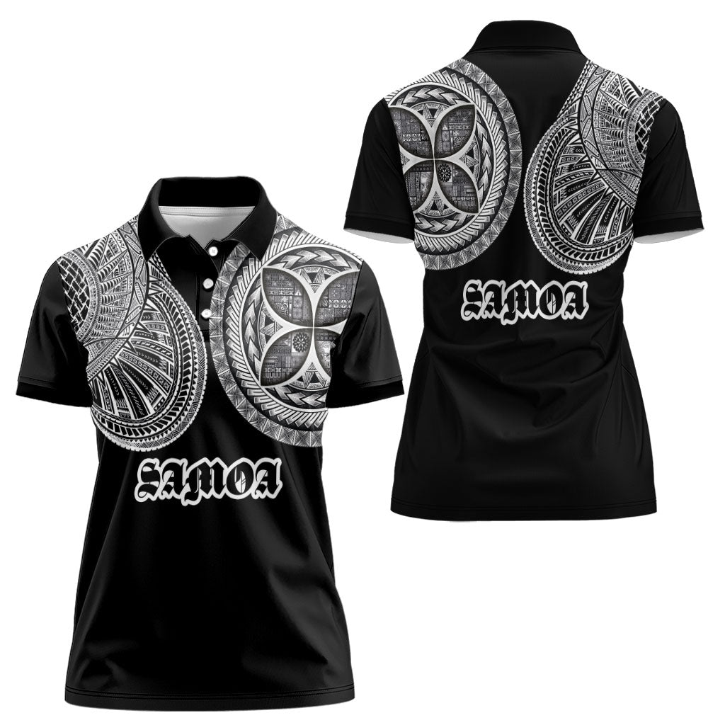 Samoa Traditional Tattoo Women Polo Shirt Tribal Tatau Pattern