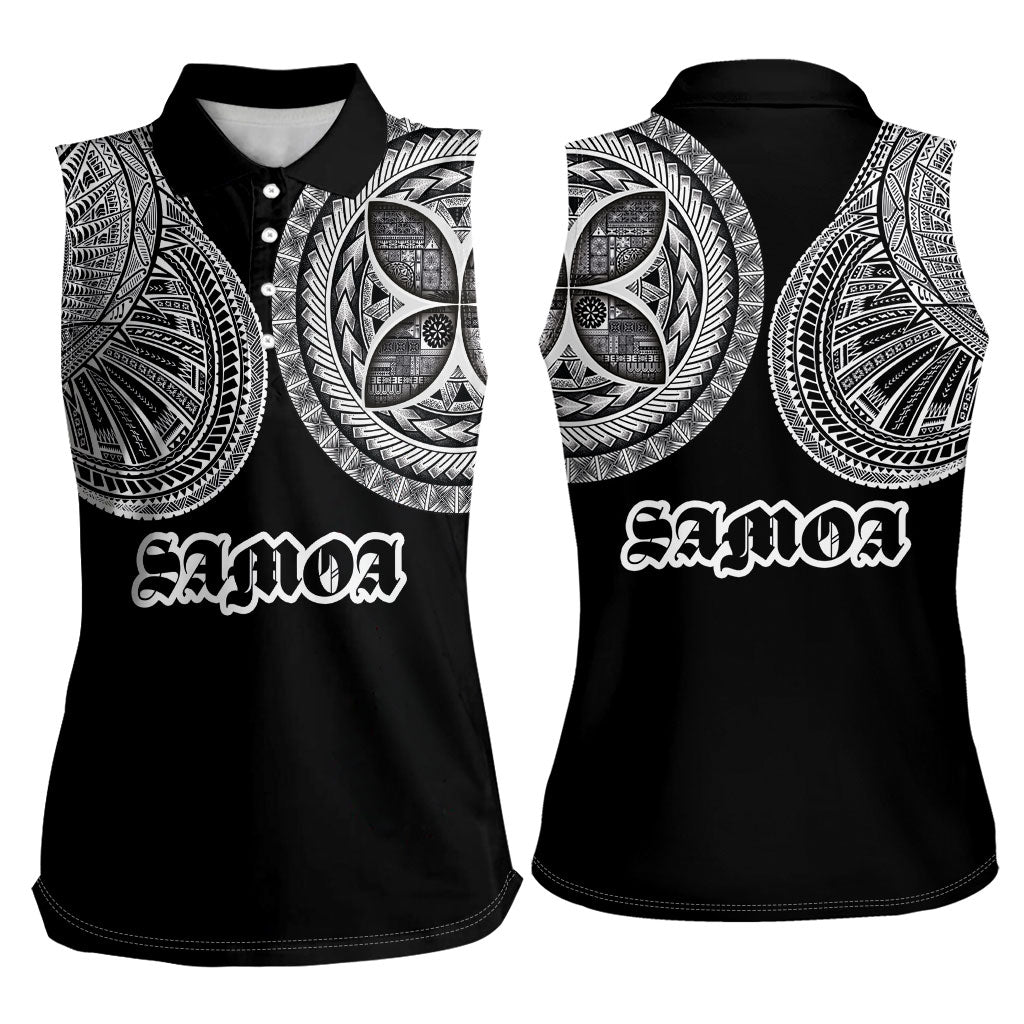Samoa Traditional Tattoo Women Sleeveless Polo Shirt Tribal Tatau Pattern