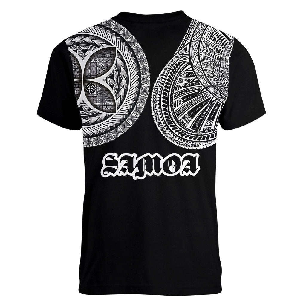 Samoa Traditional Tattoo Women V-Neck T-Shirt Tribal Tatau Pattern