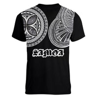 Samoa Traditional Tattoo Women V-Neck T-Shirt Tribal Tatau Pattern