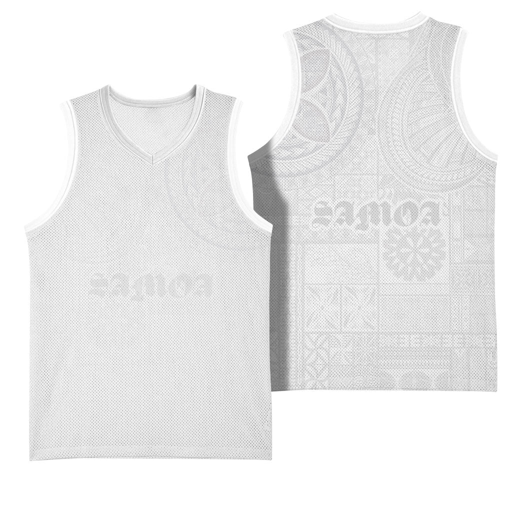 Samoa Lotu Tamaiti Basketball Jersey Tribal Tatau with Siapo Pattern