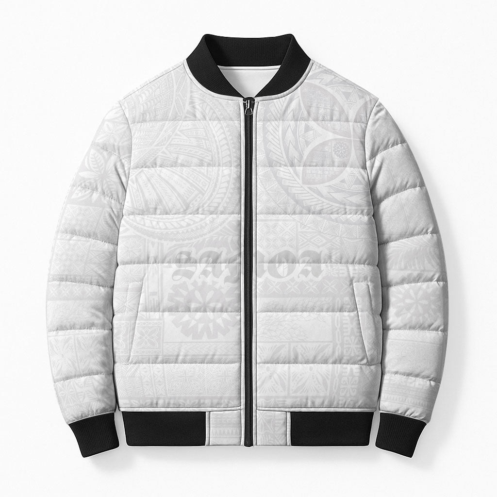 Samoa Lotu Tamaiti Bomber Puffer Jacket Tribal Tatau with Siapo Pattern