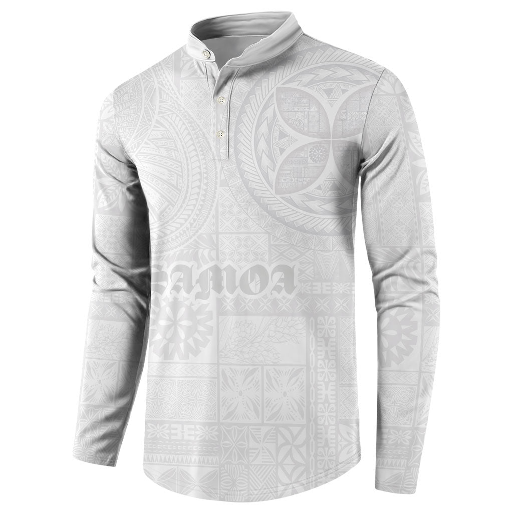 Samoa Lotu Tamaiti Button Sweatshirt Tribal Tatau with Siapo Pattern