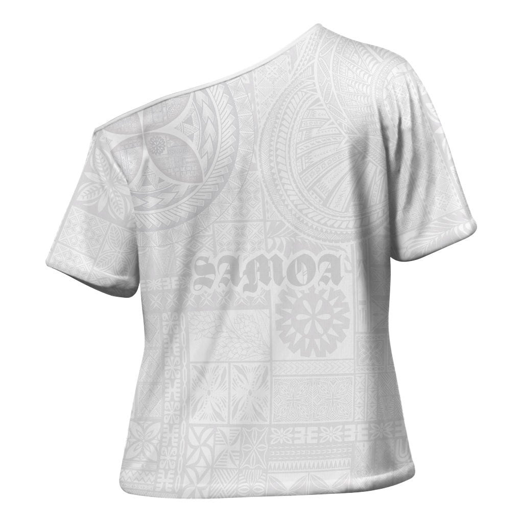 Samoa Lotu Tamaiti Cross Shoulder Shirt Tribal Tatau with Siapo Pattern