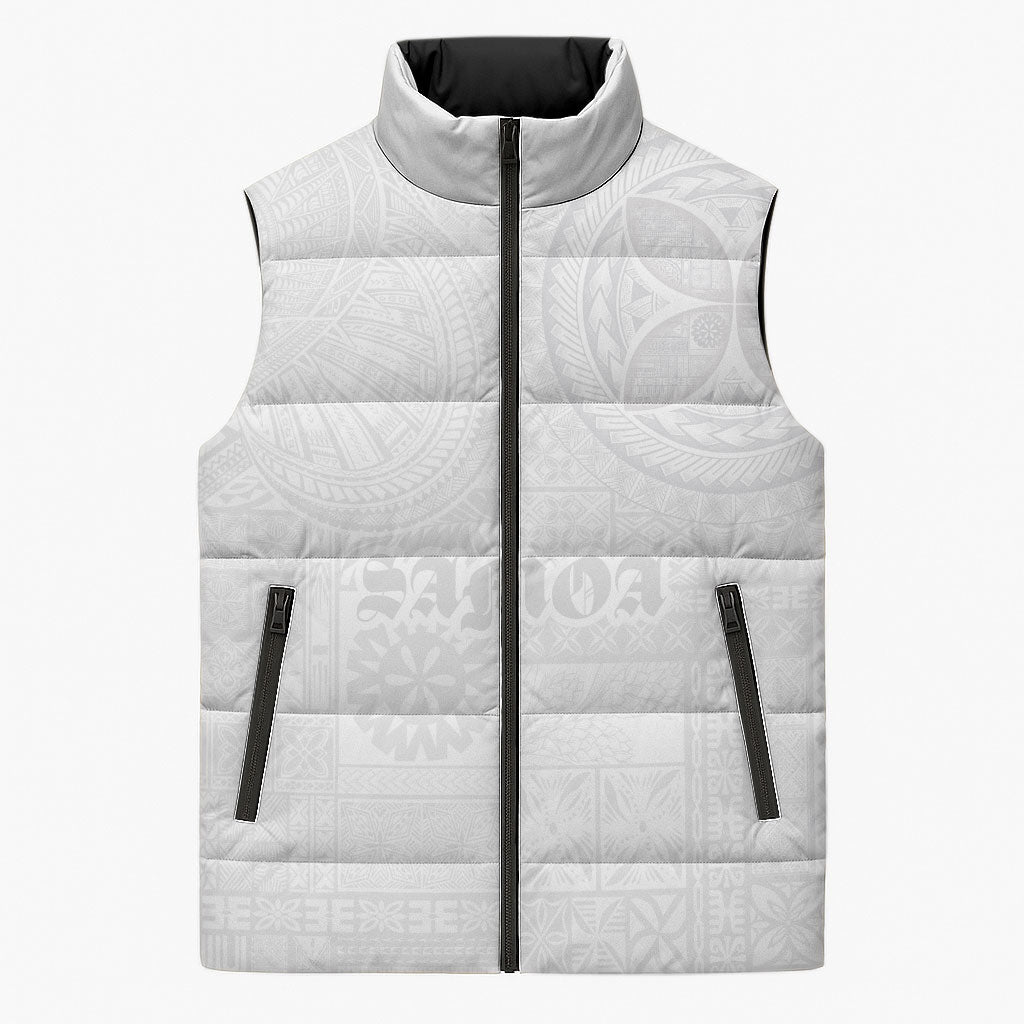 Samoa Lotu Tamaiti Sleeveless Puffer Jacket Tribal Tatau with Siapo Pattern