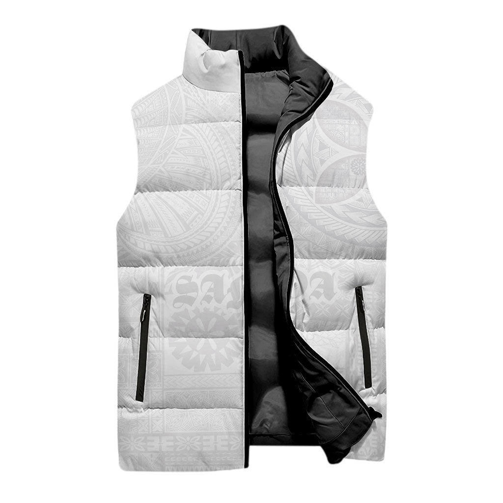 Samoa Lotu Tamaiti Sleeveless Puffer Jacket Tribal Tatau with Siapo Pattern
