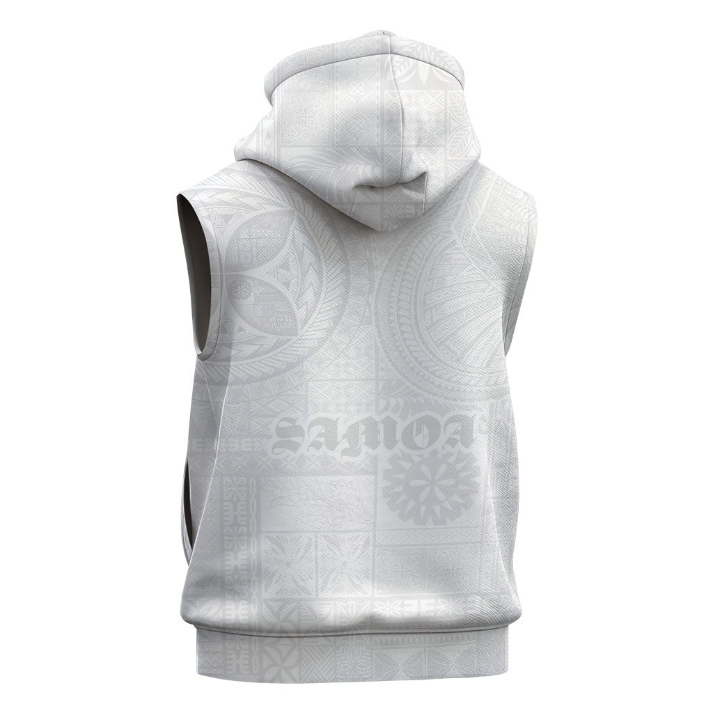 Samoa Lotu Tamaiti Sleeveless Zip Hoodie Tribal Tatau with Siapo Pattern